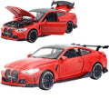 ERBADIHAGO Toy Cars Compatible for BMW M4（M Performance Parts ） 1/32 Metal Model Car Pull Back Car Toys with Light and Sound Toys Car Collectible Model for Children Age 3 + Year Old (Red)